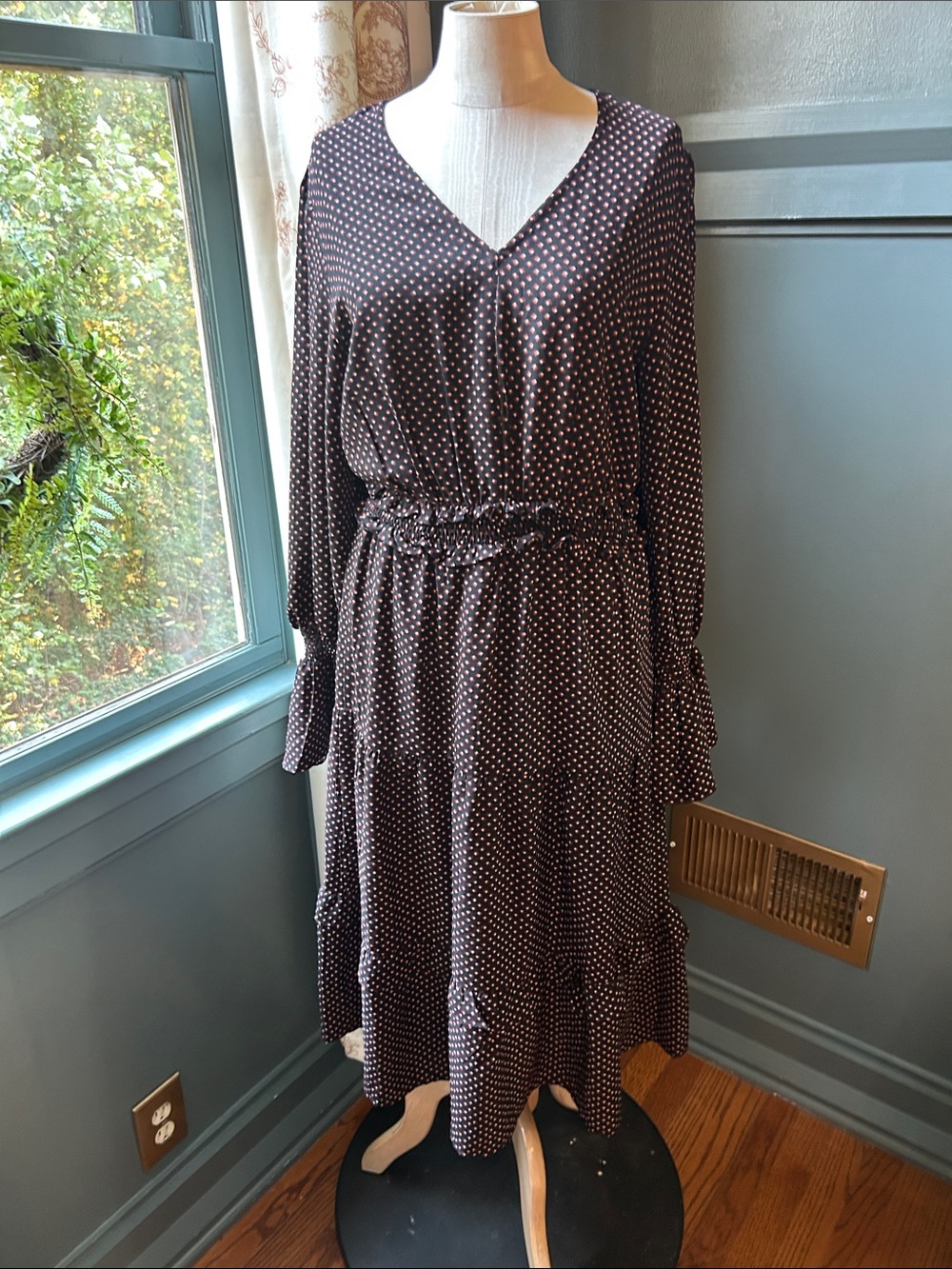 Love Riche Black Polka Dot Midi Dress